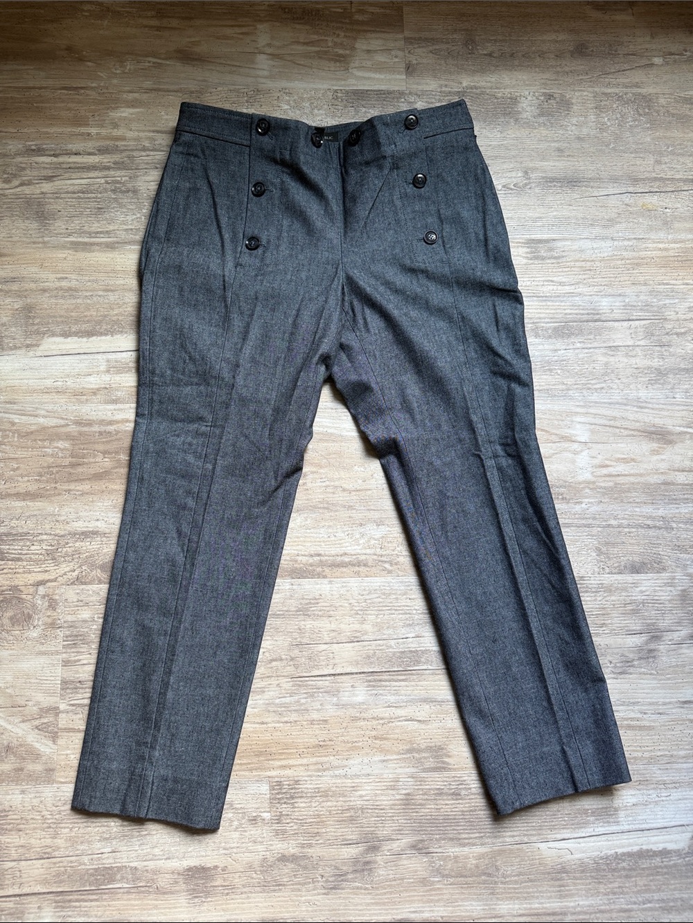 Banana Republic Petite Gray/Blue Cropped Sailor Sloan Pants